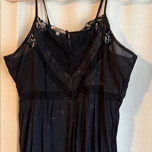 Black Lace Trimmed Sleeveless Top